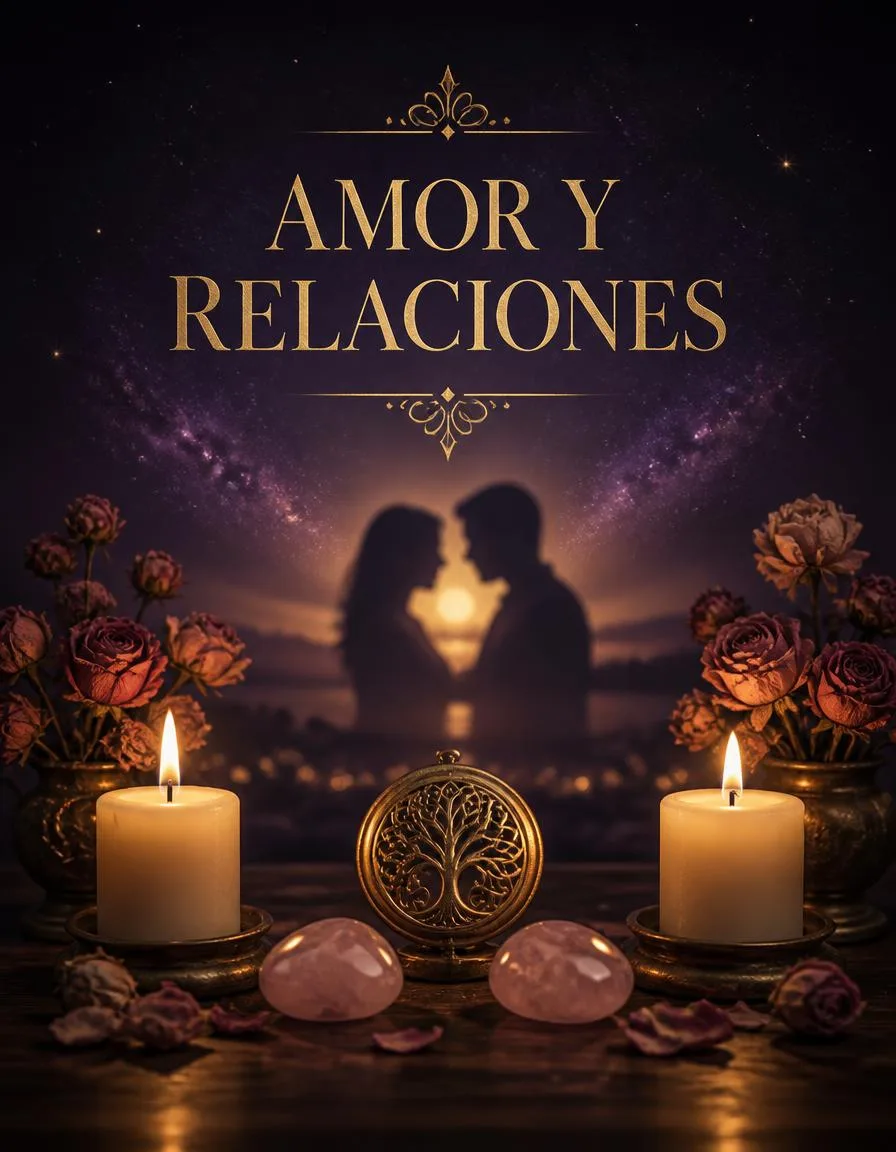 Amor y relaciones: velas, rosas y cuarzo rosa
