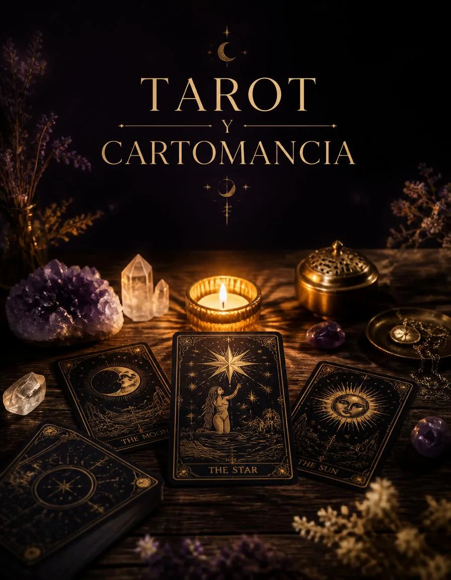 Tarot y cartomancia: cartas, cuarzos y vela